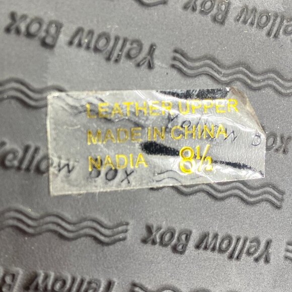 NEW Yellow Box Zebra Stripe Flip Flops Platform Sandals 8.5 Faux Hair Blue Trim - Picture 8 of 8